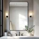 Delma Bathroom Mirror, Black Framed Bathroom Mirror for Over Sink, High-Definition Vanity Mirror, Versatile Mirror for Bathroom, Hangs Horizontally or Vertically (40x28, Black)