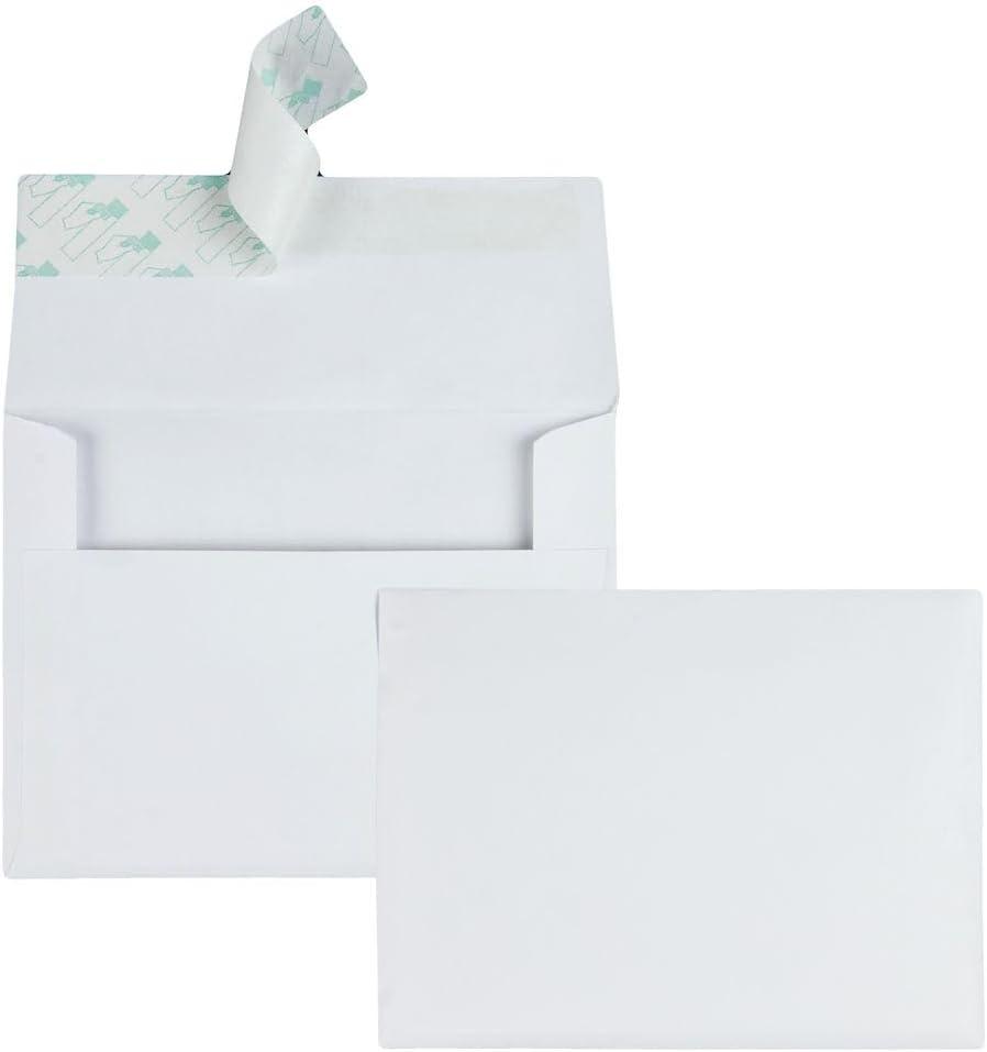 Quality Park A2 Invitation Envelopes with Self Seal Closure, 4-3/8" x 5-3/4", 24lb White, Quarter Fold Sized Envelopes Ideal for Invitations, Photos, Announcements and Greeting Cards, 100/Box (10740)