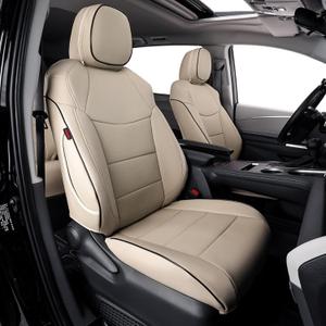 EKR Sienna Seat Covers for 2011-2020 Toyota Sienna XLE,Limited,Limited Premium,7 Seats,2nd Row Captain Seats W/Legrest,Seat Covers for SUV,Automotive Seat Cover Full Set-Three Row,Leather (Beige)