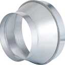Dunzy Duct Reducer 8 to 6 Inch Ducting Connector Air Adapter Reducer Increaser Round Galvanized Steel Air Adapter for Bathroom Kitchen(1 Piece)