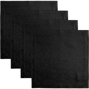 Solino Home Black Placemats Set of 4-100% Pure Linen Placemats 14 x 14 Inch for Fall, Autumn, Halloween, Thanksgiving - Fete, Handcrafted and Machine Washable