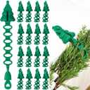 24 Pcs Christmas Garland Decorative Hanger for Mantle Banister Ties Christmas Tree Garland Hold Adjustable Bendable Wreath Fireplace Stocking Holder for Xmas Stair Indoor (Green)