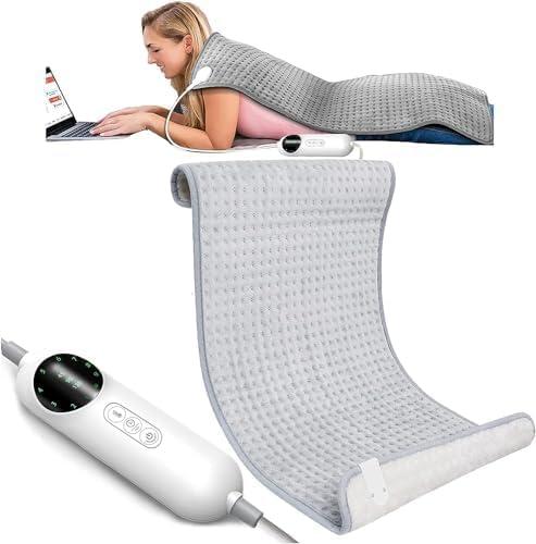 Large Heating Pad 20"x 40" Electric Heating Pad, Fast Body Heating Pad, 10 Heat Settings Washable Soft Heat Pad, Dry & Moist Heat for Shoulders, Neck,Abdomen, Back,Limbs (HP40-D)