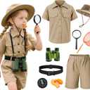Kids Explorer Adventurer Costume Boys Girls Outdoor Kit Safari Camping Jungle Seeker Trailblazer Cosplay