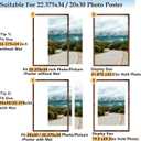Wood 22.375x34 Picture Frame with 20x30 Mat, Display 20x30 with Mat or 22.375x34 Without Mat, Wood 22.375 by 34 Photo Frame, 22.375 x 34 Frame for Wall Hanging Display, Deep Brown