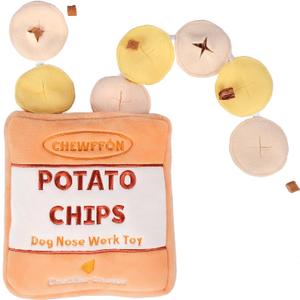 CHEWFFON Dog Enrichment Puzzle Toys, Interactive Snuffle Crinkle Treat Toy for Boredom and Mental Stimulating, Nose Work Potato Chips Dog Toy for Small, Medium and Large Dogs