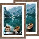 Hongkee 13x19 Picture Frame, Rustic Brown Wood Style, Wall Mounting
Display Posters 11 x 17 with Mat or 13 x 19 without Mat, 1 Pack for Photos, Artwork; Fits Home, Office & Gallery Wall Decor