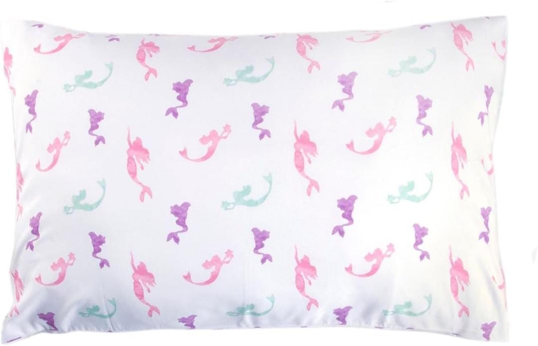 4-Piece Mermaid Sheet Set for Girls & Kids - 1 Full Flat, 1 Full Fitted, 2 Queen Pillowcases - Made of Soft and Smooth Brushed Microfiber Polyester