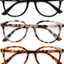 SIGVAN 3 Pack Reading Glasses Spring Hinge Stylish Readers Black/Tortoise for Men and Women 0.75 x