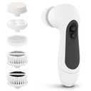 Waterproof Facial Cleansing Spin Brush Set with 5 Exfoliating Brush Heads - Electric Face Scrubber Cleanser Brush by CLSEVXY - Face Brush for Gentle Exfoliation and Deep Scrubbing (Black)