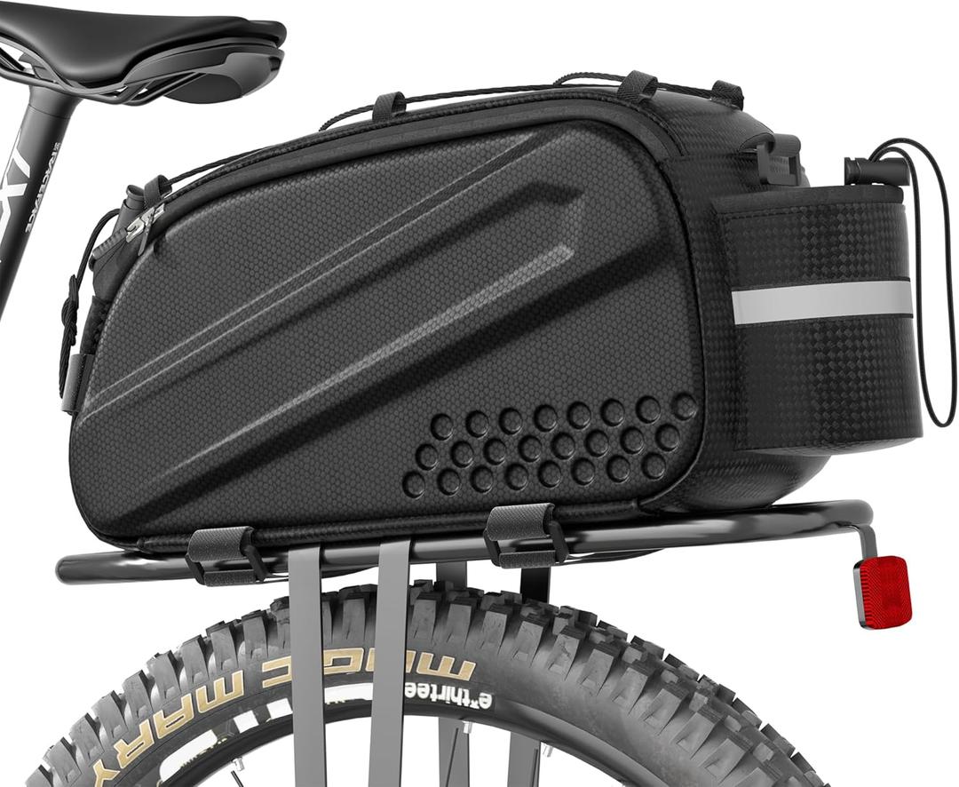 Bike Bags for Bicycles Rear Rack 10L Bike Rack Bag Waterproof EVA Hard Shell Durable Bike Panniers Saddle Bag with Shoulder Strap Bike Accessories for Cycling Commuting,Outdoor Hiking