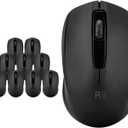 Rii 10-Pack Wireless Mouse,2.4G Portable Computer Mice for PC, Laptop, Windows,Office Included Wireless USB dongle (Black)