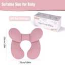 KAKIBLIN Baby Travel Pillow, Upgraded Baby Neck Pillows for Car Seat, Infant Neck Support Pillow for Head and Neck,Newborn Head Support for Car Seat, Stroller, Pushchair (Pink)