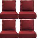 24 in. x 24 in. x 6 in. 8-Piece Deep Seating Water & Fade Resistant Outdoor Lounge Chair Replacement Cushion Set in Red