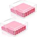 2 Pack Clear Acrylic Napkin Holder Clear Square Cocktail Napkin Holder for Table, Kitchen, Bathroom, Bar, Party, Durable and Modern Design, 5.3x5.3x2.2 Inch