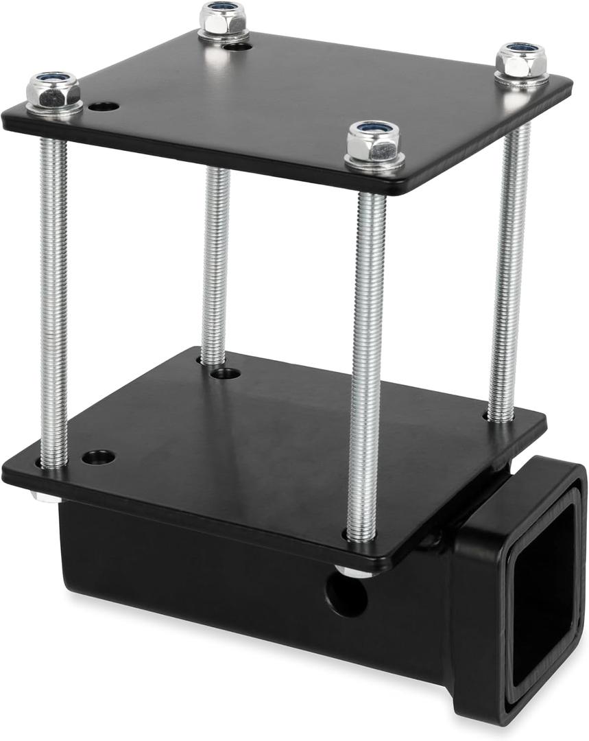 Camco Eaz-Lift Camper/RV Bumper Hitch - Ideal for Bikes, Cargo Racks & More - Clamps onto 4 Square RV Bumpers - No Drilling Required for Install - Crafted of Heavy Duty Powder-Coated Steel (48473)