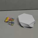 Vuzvuv 6 Pcs Hexagon Bulletin Board with 50 Pushpins & Sticky Note Adhesive Cork Board for WallFelt Pin Board for SchoolOffice DecorWhite