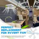 14" RV Roof Vent for Camper Trailer Universal White Lid Roof Vent with 12V RV Vent Fan 6" Blades White lid Inner for Garnish Ring, Manual Operation Vent