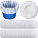 Janmercy 200 Pcs Pool Skimmer Socks Fine Mesh Basket Strainer Screen Liners Savers Clean Debris and Leaves for Inground and Above Ground Pool Filters Baskets Skimmers(White)