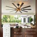 65 Inch Ceiling Fans with Lights, Farmhouse Ceiling Fan with Remote Rustic Caged Industrial Design, Dual Finish 10 Blades Black Ceiling Fans with Quiet Reversible Motor for Living Room Bedroom Patio, 65inche