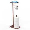 CISILY Bronze Toilet Paper Holder Stand with Phone Shelf, Bathroom Toliet Decor Decoration. Tissue Paper Roll Holder Free Standing Storage, Rv Accessories, Apartment Restroom Household