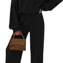 PRETTYGARDEN Women's 2 Piece Fall Lounge Sets 2025 Zip Up Hoodie Wide Leg Pants Tracksuit Matching Travel Outfits Clothes (Black, Medium)