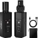 Phenyx Pro Plugon XLR Wireless Transmitter Receiver System, WiredtoWireless Microphone System w/ 16 UHF Frequencies, AutoScan, XLR Microphone Adapter for Both Dynamic Mic and Condenser Mic (PTUX)