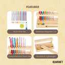 Olikraft 14-Piece Ergonomic Crochet Hook Set with Wooden Holder - Complete Crochet Needle Kit for Crafting Enthusiasts, Includes Essential Crochet Accessories