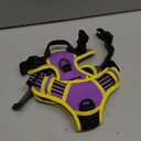 rabbitgoo Dog Harness No Pull with 2 Leash Clips, Adjustable Soft Padded, Reflective Oxford No Choke Pet Vest with Easy Control Handle for Medium Sized Dogs, Purple & Yellow, M