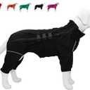Dogs Waterproof Jacket, Lightweight Waterproof Jacket Reflective Safety Dog Raincoat Windproof Snow-Proof Dog Vest for Corgis Dachshund Small Medium Large Dogs Black D-L