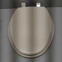 Mayfair Cassel Slow Close Toilet Seat, Easy Clean, Non Slip Premium Wood Seat, Easy Install, Made in USA, Elongated, Bone