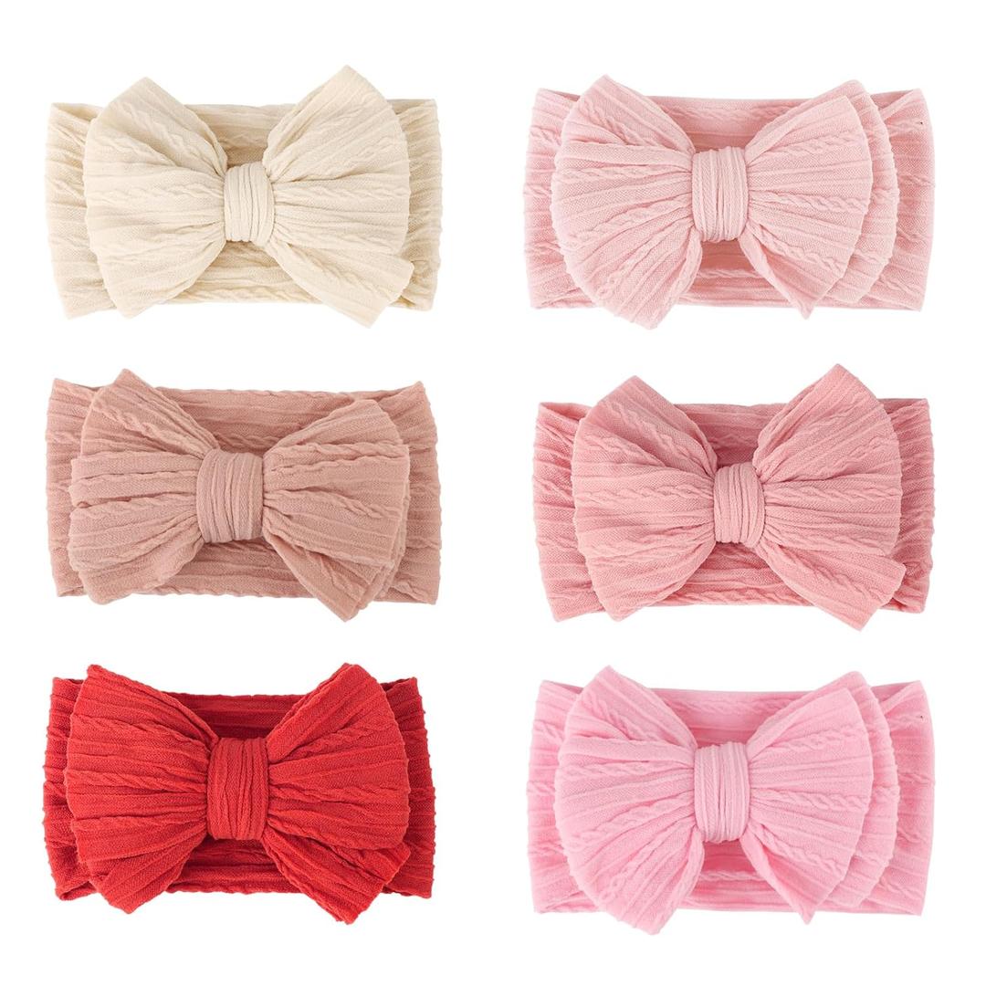 AQOKKA Baby Bows Headbands Nylon Baby Girl Headbands Soft Handmade Hairbands Toddler Hair Accessories for Girls Baby Newborn Infant Kids