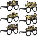 Sumind 24 Pcs Birthday Glasses Decoration Paper Eyeglasses Birthday Sunglasses to Wear for Men Women Table Decor Party