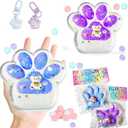 2PCS 4 " Large Cat Paw Taba Squishy Toy,Cat Paw Fidget Toy for Stress Relief, Fluffy Cat paw Sensory Fidget Toy, Handmade Taba Soft Big Cat Paw Silicone Squeeze Toy(Blue+Purple)