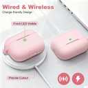 for AirPods Pro 2 Case Cover with Cleaning Kit, Soft Protective Case for Airpod Pro for Men and Women, Compatible with AirPods Pro 1/2 Gen, Wireless Charging Support with Keychain - Light Pink