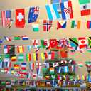 100 Countries String Flag, 82 ft International Flags Bunting Banner, World Flag Banner Decoration for World Cup Party, School, Sports Events, Grand Opening, Party