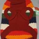 Kuoser Large Dog Sweater, Turtleneck Knit Dog Sweaters for Large Dogs Colorful Strips Pet Knitted Vest Warm Clothes, Soft Puppy Sweater Thermal Sweatshirt for Xmas Holiday Cold Weather, Red XL