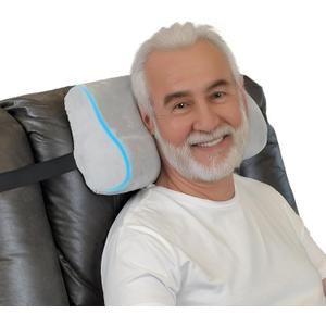 Memory Foam Headrest Pillow for Recliner B-Shaped Neck Pillow with Stabilizer Strap, Non-Slip Backing, Soft Plush Fabric - Ultimate Neck Support and Pain Relief (Ash Gray)
