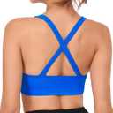 RUNNING GIRL Sports Bras for Women,Seamless Strappy Sports Bra High Support Crisscross Back with Removable Pads (Blue, L)