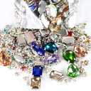 Sew On Rhinestones, Choupee 130PCS Sew On Glass Rhinestone Metal Back Prong Setting Sewing Claw Rhinestone Mixed Shapes for Costume, Clothes, Garments, Dress, Earring, Belt and Shoes