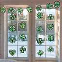 Renbuzhu 40PCS St. Patricks Day Crafts Bulk: Paper Shamrock Suncatchers, Saint Patrick's DIY Kits, Window Stained Glass Effect Art Supplies