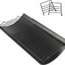 Hisencn 23"- 35" Adjustable Ash Pan/Drip Pan for Chargriller 5050 5072 5650 2121 2123 2222 2823 2828 3070 200157 Charcoal Grills, River Charcoal Grill, Charbroil 17302056, with 2 Pack Hangers