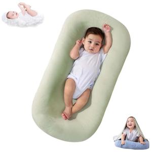 Baby Lounger, Bionic Design Baby Lounger for Newborn 0-24 Months, Soft Organic Cotton Breathable Lounger for Infants (Lovely Green)