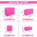 UIXIZQ Mini Makeup Pouch for Purse, Small Cosmetic Bag Pouch Nylon Travel Toiletry Organizers for Women Girls, Cute Zipper Pouch Coin Purse Preppy Storage Bag for School Work(Mini-Bubblegum)