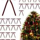 Velvet Christmas Tree Bows  24 Pcs Holiday Bows (3/8" Wide, 5x7) with Star Clips  Easy Hanging for Tree, Wreath, Gifts & Dcor (Burgundy)