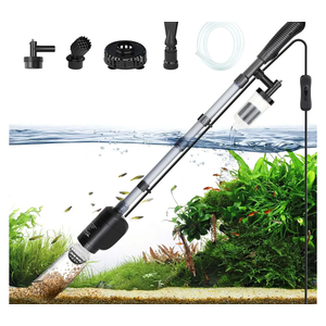AQQA Electric Aquarium Vacuum Gravel Cleaner & Water Changer 6-in-1 Multi-Functional Fish & Turtle Tank Cleaning Tools for Water Cleaning & Circulation (20W, 320GPH)
