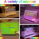 16 LED Drawing Message Note Board 7 Colors Light Acrylic Dry Erase Lumiboard with Colors 2 Modes as Night Light for Kids Room/Store/Office Ideal Gift for Festival Decoration 7 Markers