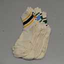 ULEEMARK 6 Pairs Of Neutral Crew Socks, Striped Retro Sports Calf Leather Socks, Casual Cotton Socks For Men & Women7-15 (10-12, Colour 6-pack)