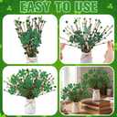 Nitial 4 Pcs St. Patricks Day Decorations St. Patrick's Shamrock Picks Vase Artificial Clover Branches Berry Stems Decoration for Table Centerpiece Floral Arrangements Party Irish Vase Decor