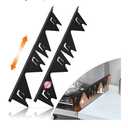 Stainless Steel Stove Gap Covers,Stove Gap Filler, Range Trim Kit, Stove Gap Guards, Heat Resistant and Easy to Clean, Easy retractable Length 13.8" to 27.5", Width 0.79",Black(2PCS)